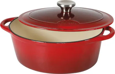 Produktbild von Bratpfanne Gusseisen, Creme / Rot, Gusseisen, Rot / Creme, 27 x 21 x 11,5 cm