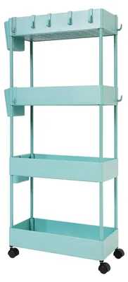 Produktbild von Küchentrolley Küchenwagen Rollwagen - 4 Ebenen - 18 cm breit - Grün - Mit Rollen