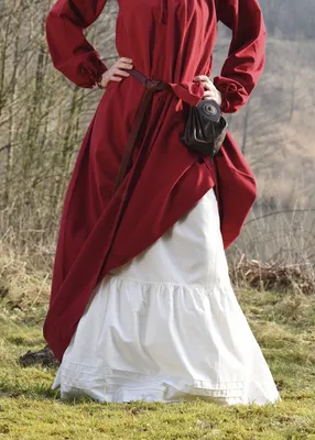 Produktbild von Mittelalter Rock, weiß / natur - Unterrock lang aus Baumwolle Damen LARP Wikinger Kleidung Karneval Verkleidung Größe: L/XL