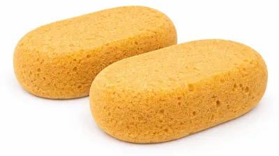 Obrázek produktu pro 2 kusy Sito houba na mytí auta oválná vnější - Sito univerzální houba kulatá vnitřní - houba na mytí auta - čisticí houba - houba na dlaždice