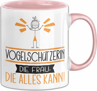 Produktbild von Vogelschützerin Geschenk Tasse Becher Die Frau Die Allen Kann Geschenkidee für eine Vogelschützerin Lustig (Rosa)