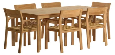 Produktbild von Gartenmöbel aus Teakholz und Rattan für 6 Personen