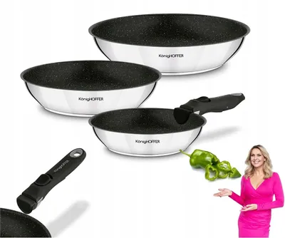 Obrázek produktu pro Konighoffer Colate sada pánví s odnímatelnou rukojetí pro indukci