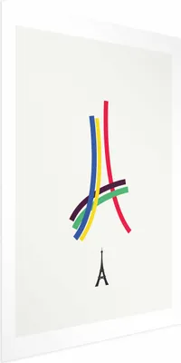 Produktbild von Posterpapier Poster - Eiffel Tower - Colored Graphic - Abstraction 21x30 cm Abstrakt n-C-10042-ao-a