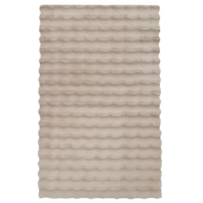 Produktbild von HOMELUX Teppich Wohnzimmer 80 x 300 cm Schlafzimmer Kurzflor Fellteppich Flauschig Weich Teppich mit 3D-Blase, Felloptik, Pflegeleichtigkeit, Sand