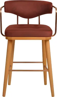 Produktbild von Stilvoll Barhocker Stuhl Designer Holzstuhl Esszimmerstuhl Hocker Bar Braun Neu