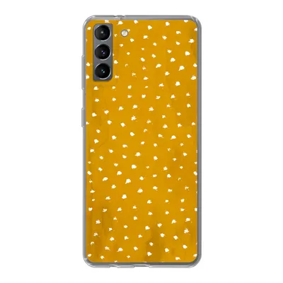 Produktbild von MuchoWow® Handyhülle Schutzhülle Hülle für Samsung Galaxy S21 Plus Tupfen - Orange - Weiß Silikon Softcase Handy Hülle - Handy-Tasche