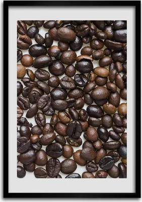Produktbild von Bild - Bilderrahmen - 50 cm x 70 cm - MDF - Rahmen - Wandkunst Körner Kaffee