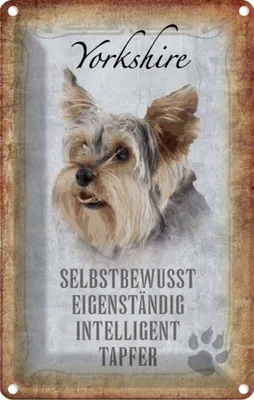 Produktbild von vianmo Blechschild 18x12 cm Yorkshire Hund Tier Haustier