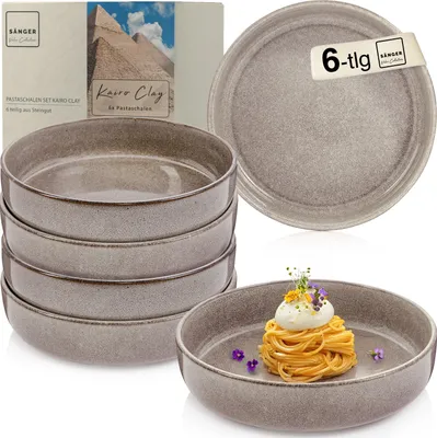Produktbild von SÄNGER Pastaschalen Set Kairo Clay - 6 teilig aus Steingut