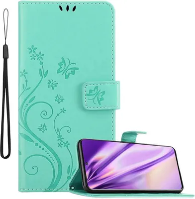 Produktbild von Cadorabo Hülle für Samsung Galaxy S20 PLUS Schutz Hülle in Türkis Schutzhülle Handy Hülle Etui Case Blumen Flower