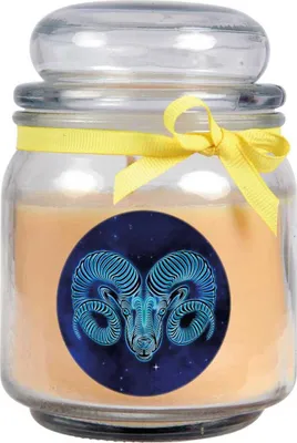 Produktbild von Sternzeichen Duftkerze Vanille im Bonbonglas ( Widder ) - viele Motive zur Auswahl, 300g - Brenndauer bis zu 70 Std - Aries