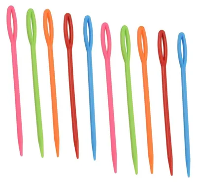 Image de Aiguilles à coudre pour plastique, œil large, 100 pièces, multicolores, 7 cm