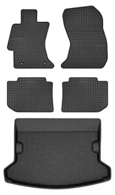 Produktbild von Gummimatten + Kofferraumwanne für Subaru XV 2011-2017 (Standard-Kofferraum) – Schwarz, passgenau – Wielganizator SolidPRO