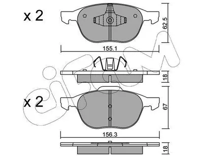 Produktbild von CIFAM 822-534-0 Bremsbeläge Satz Vorne Bremsklötze für FORD Kuga Mk2 (DM2) Focus II Schrägheck (DA, HCP, DP) Focus II Kombi (DA, FFS, DS) FOCUS III