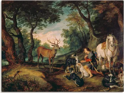 Produktbild von ARTland Leinwandbild Der heilige Hubertus. Größe: 80x60 cm