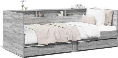 Obrázek produktu pro vidaXL Denní postel se zásuvkami bez matrace Grey Sonoma 90x200 cm