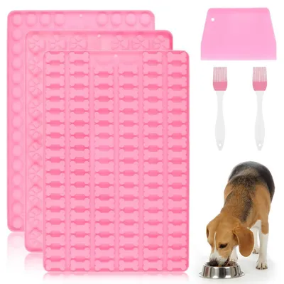 Produktbild von Silikon Backmatte für Hundekekse, 3er Set, Antihaft, inkl. Zubehör