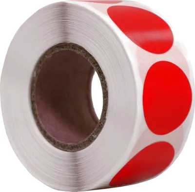 Produktbild von 500 Runde Etiketten Rot 20 mm auf Rolle - Siegel - Markierungspunkte - Leere runde Aufkleber - DULA