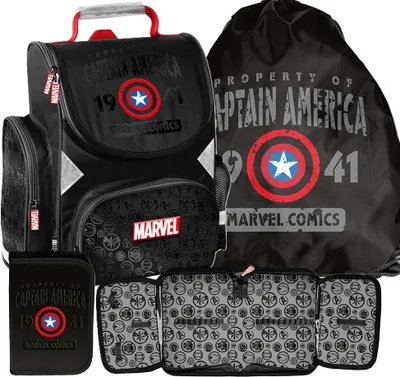 Produktbild von 3 teile Schulranzen AVENGERS Ergonomisch ranzen rucksack MARVEL fur JUNGEN SET FÜR SCHULKINDER – SCHULRANZEN + FEDERMAPPE + TURNBEUTEL