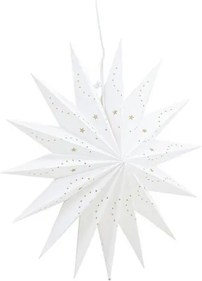Image de Lindvallen étoile de Noël avec lumière papier Ø51 cm suspension blanc.