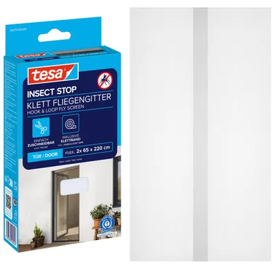 Produktbild von tesa Fliegengitter Tür 65 x 220 cm weiß kürzbar 2 Stück
