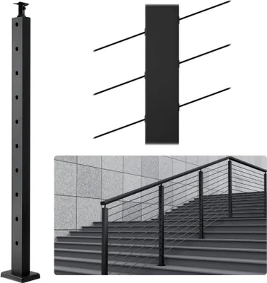 Immagine prodotto di Paletto per ringhiera 91,44x2,54x5,08 cm con foro angolato a 30° - Ringhiera per scale - 1 pezzo - resistente e stabile