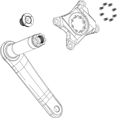 Produktbild von Sram Crank Aero Bosch Gen 4 Dm Eagle Kettenschutzring Schwarz 36-38t Schwarz 36-38t