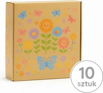 Zdjęcie produktu dla Pudełko prezentowe ozdobne Kwiaty + Motyle 350x250x140mm 10 sztuk