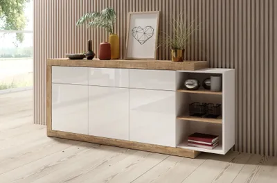 Obrázok produktu pre Kombinovaná komoda KASPAR - dub samdal / biela
