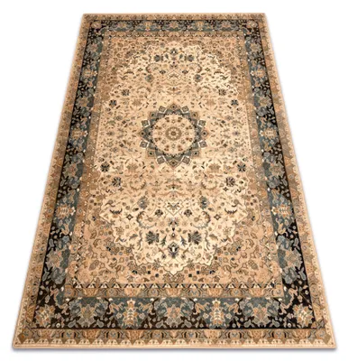 Image de Tapis en laine OMEGA Adagio Vintage, rosette cognac beige 200x300 cm