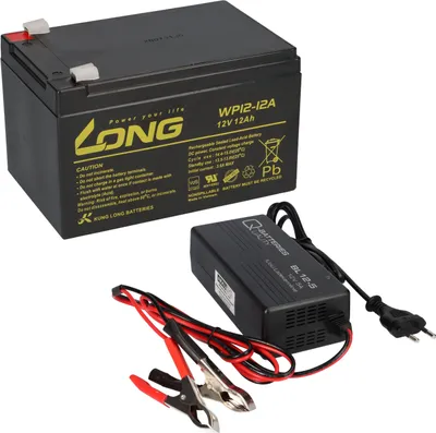 Produktbild von Kung Long WP12-12 12V 12Ah + 5A Ladegerät – AGM Schnellladeset
