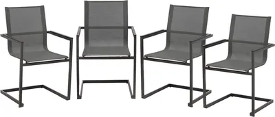 Produktbild von 4er Set Freischwinger Gartenstuhl Grau