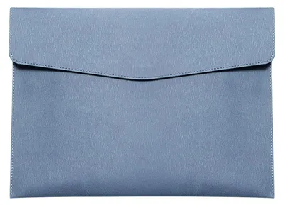 Immagine prodotto di Cartella documenti A4 in ecopelle blu, impermeabile, con bottone a pressione