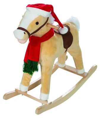 Productafbeelding van Omgoods - Schommelpaard met Kerstmuts en Sjaal voor Kinderen vanaf 24 Maanden