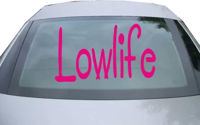Produktbild von Indigos UG - Aufkleber Heckscheibe & Motorklappe DE2206 - pink - 600x347 mm - Lowlife - Auto Scheiben Fenster Heckklappe Tuning Racing JDM - Die cut
