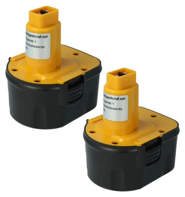 Produktbild von vhbw 2x Akku Ersatz für Dewalt DE9074, EZWA49, DC9071, EZWA50, DE9037, DE9071, DW907, DW9071, DE9075, DE9501, EZU für Werkzeug (2000 mAh, NiMH, 12 V)
