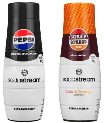 Produktbild von Sodastream Sirup Set 2x440ml Pepsi Max Schwip Schwap Zero zuckerfrei