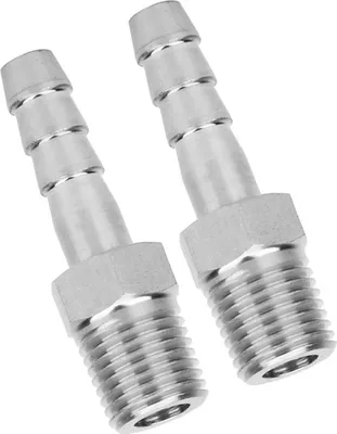 Zdjęcie produktu dla 2 SZTUK 1/4 cala Złącze ze stali nierdzewnej BSPT z gwintem męskim Barb Szybkozłącze Złącze rurowe (BSPT1/4-8mm)