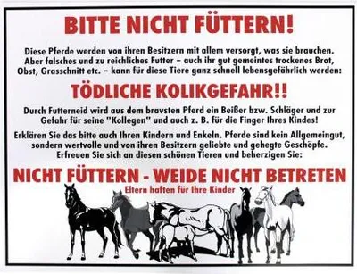 Produktbild von Hinweisschild - Bitte nicht füttern -  308625 - Gr. ca. 40x30cm - Landwirtschaft Tiere Pferd