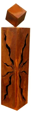 Produktbild von Rostsäule mit Würfel, 60 cm hoch