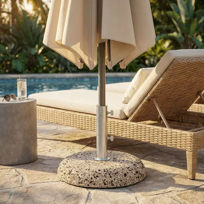 Immagine prodotto di Milani Home - base ombrellone 55 kg in cemento con tubo diametro 58 mm, supporto per palo centrale, grigio