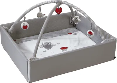 Produktbild von roba Baby Nest 4in1 'Adam & Eule', Wickelauflage, Spieldecke, Activity Center & Laufgittereinlage
