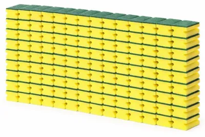 Produktbild von 160 Stück Scheuerschwamm 95x69x42mm Reinigung Topfschwamm Set Küchenschwamm Gelb