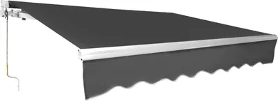 Immagine prodotto di Jiubiaz tenda da sole tenda a braccio pieghevole tenda da sole balcone tenda a pinza protezione solare tenda resistente ai raggi UV finestra balconi giardino impermeabile protezione UV grigio 350x300cm