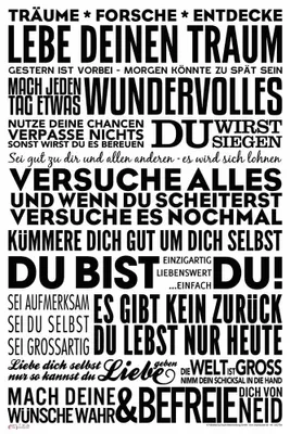 Produktbild von Motivational - Lebe deinen Traum - Poster Druck - Größe cm