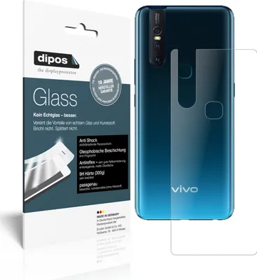 Produktbild von 2x Schutzfolie für Vivo V15 Rückseite matt - Anti-Shock 9H Folie dipos Glass Kunststoffglas