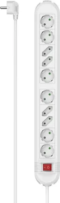 Produktbild von Hama Steckdosenleiste 10-fach, Schalter, 1,5m, Wandmontage, 45° Steckdos