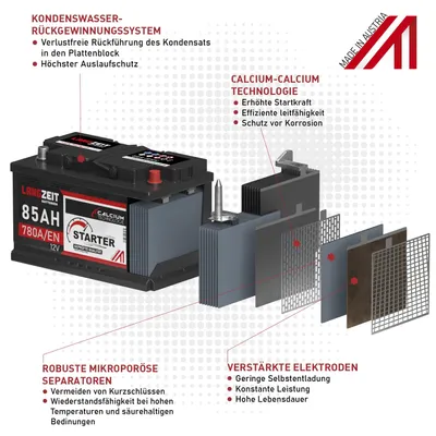 Produktbild von LANGZEIT Autobatterie 105Ah 12V 900A/EN Batterie 100Ah 95Ah 88Ah 90Ah 92Ah
