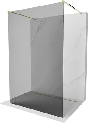 Produktbild von Mexen Kioto freistehende Duschwand 100 x 200 cm, Graphit, Gold - 800-100-002-50-40